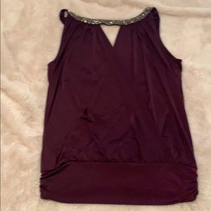 Beautiful maroon top with beaded collar